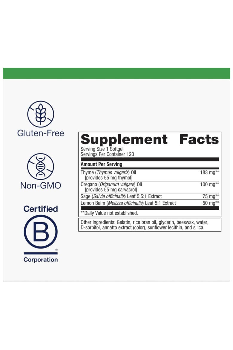 Oregano Thyme Digestive Support Softgels 120 Softgels, Alternate, color, None