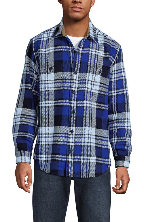 Lands' End Authentic Flannel Shirt With Corduroy Collar