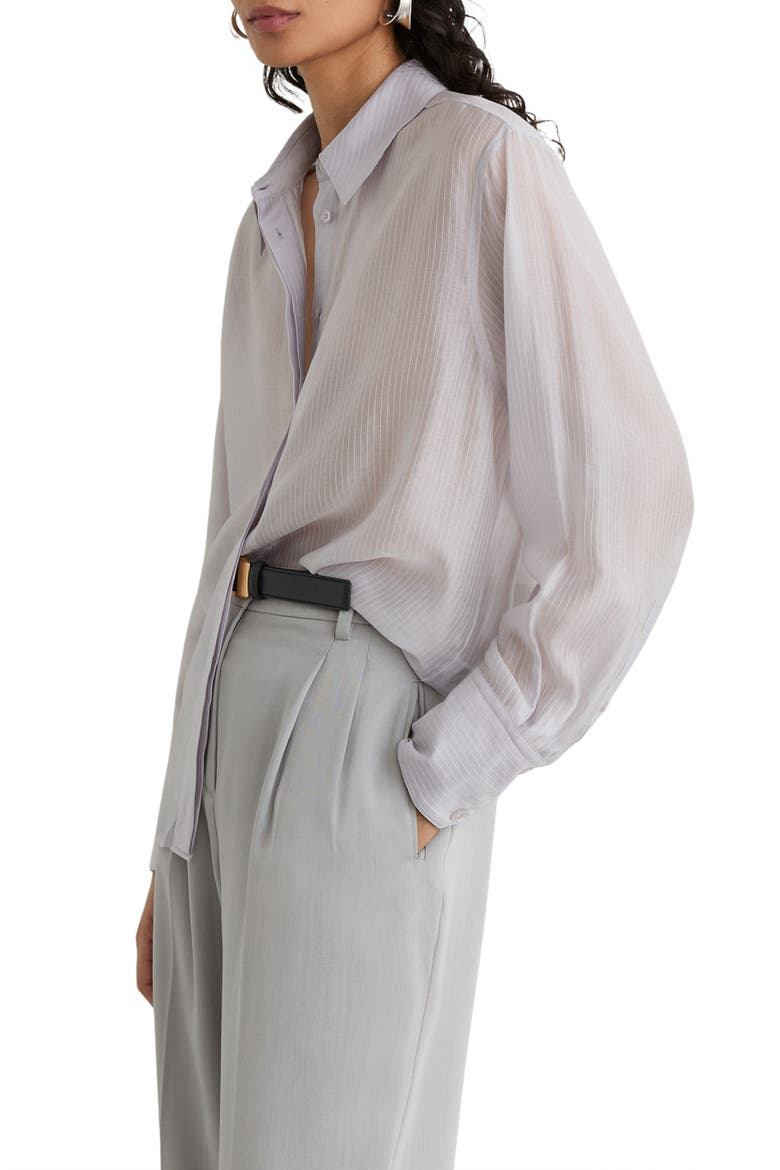 Ally Long Sleeve Button Shirt, Alternate, color, BLUE