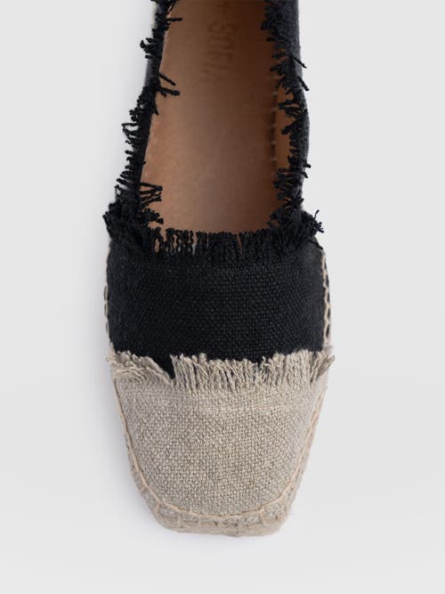 Saint + Sofia Ivy Frayed Espadrille Pumps In Black
