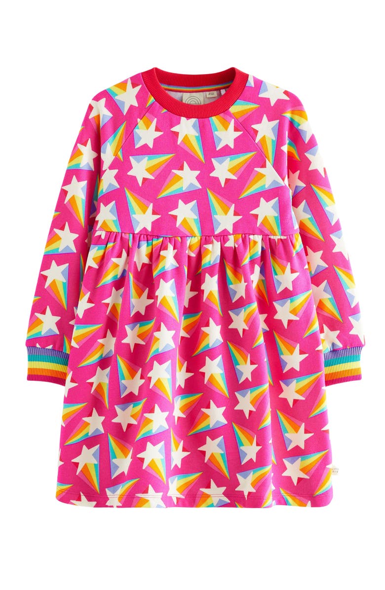 Little Bird Kids' Star Long Sleeve Sweatshirt Dress, Main, color, 