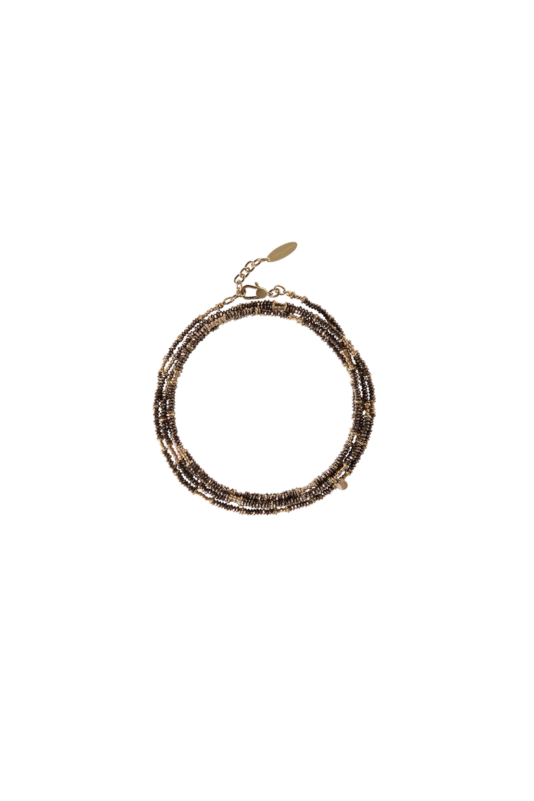 Hematite and Sterling Silver wrap bracelet, Main, color, Brown