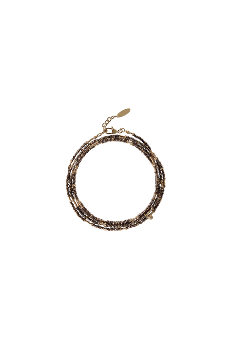 Hematite and Sterling Silver wrap bracelet