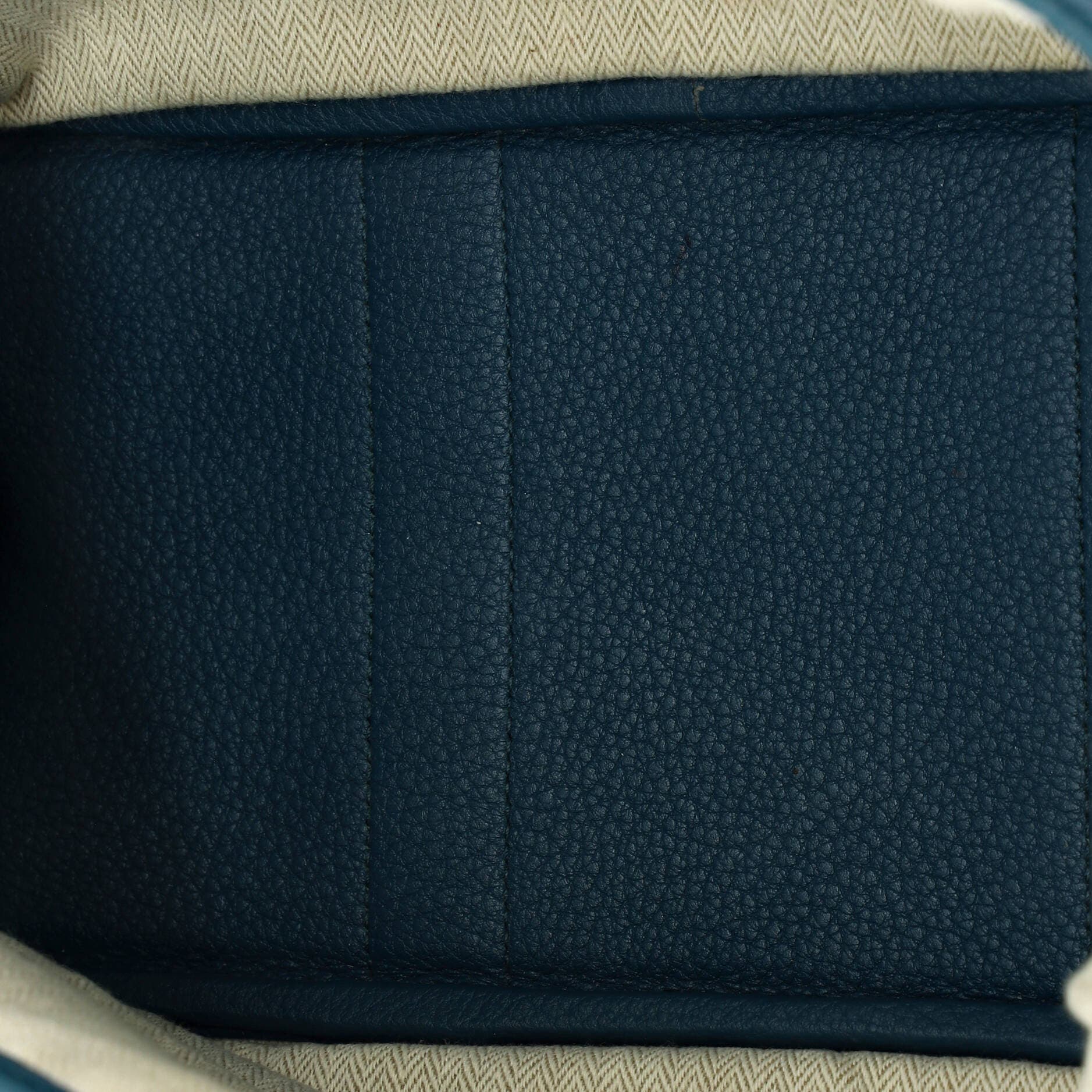 Pre-Owned Hermes Garden Party Tote Leather 30, Alternate, color, Bleu Outremer