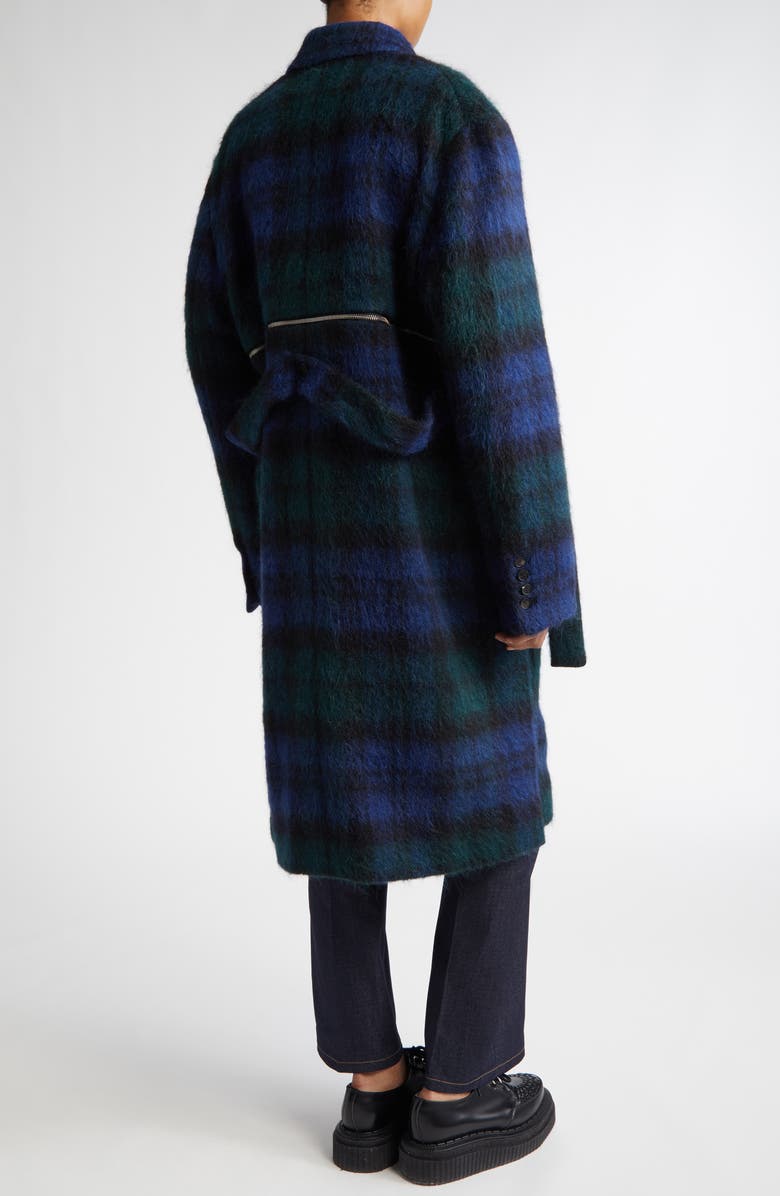SETCHU Convertible Tartan Wool & Mohair Blend Coat, Alternate, color, 