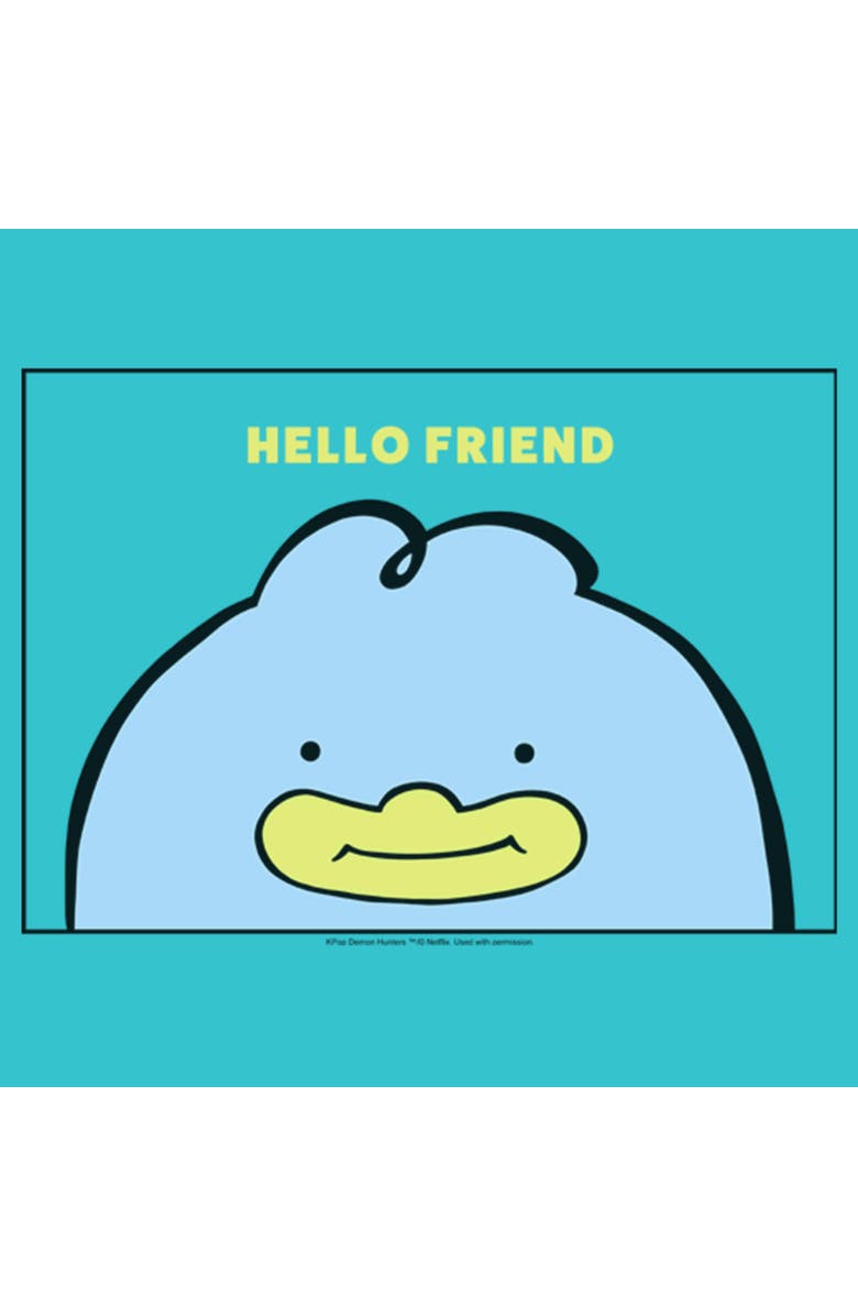 KPop Demon Hunters Girl's KPop Demon Hunters Hello Friend Duck  Graphic T-Shirt, Alternate, color, Tahiti Blue