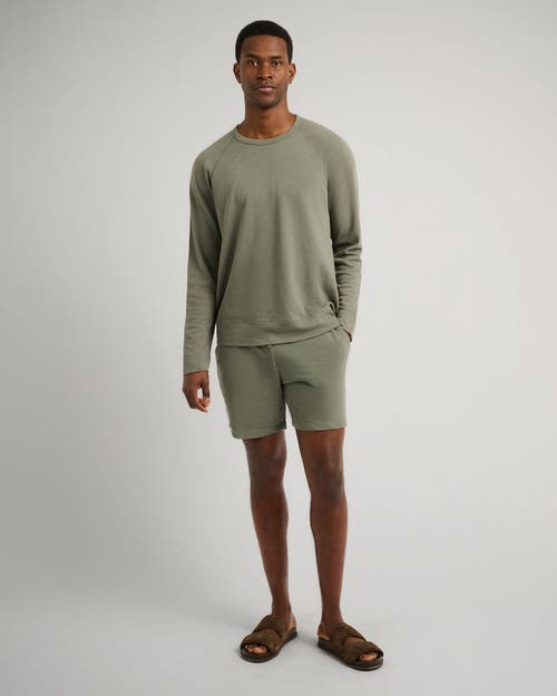 Onia Slub Terry Crewneck Sweater In Green