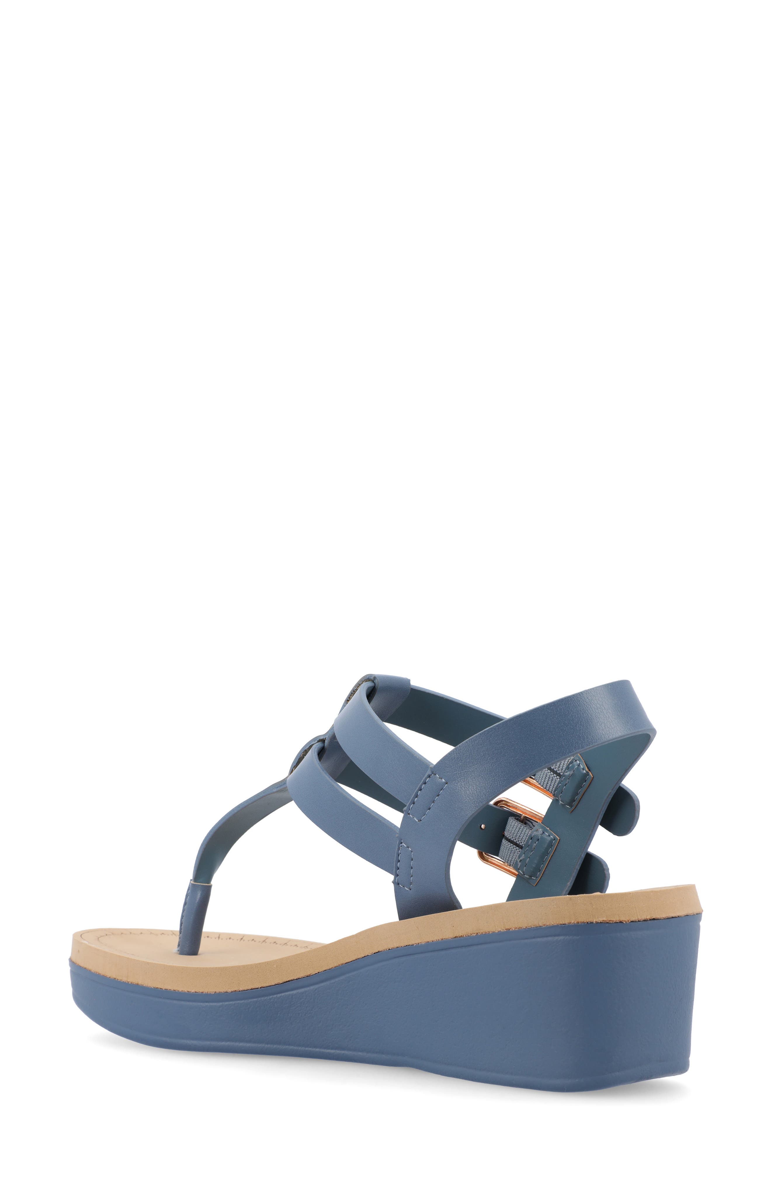 JOURNEE Bianca Wedge Sandal, Alternate, color, BLUE