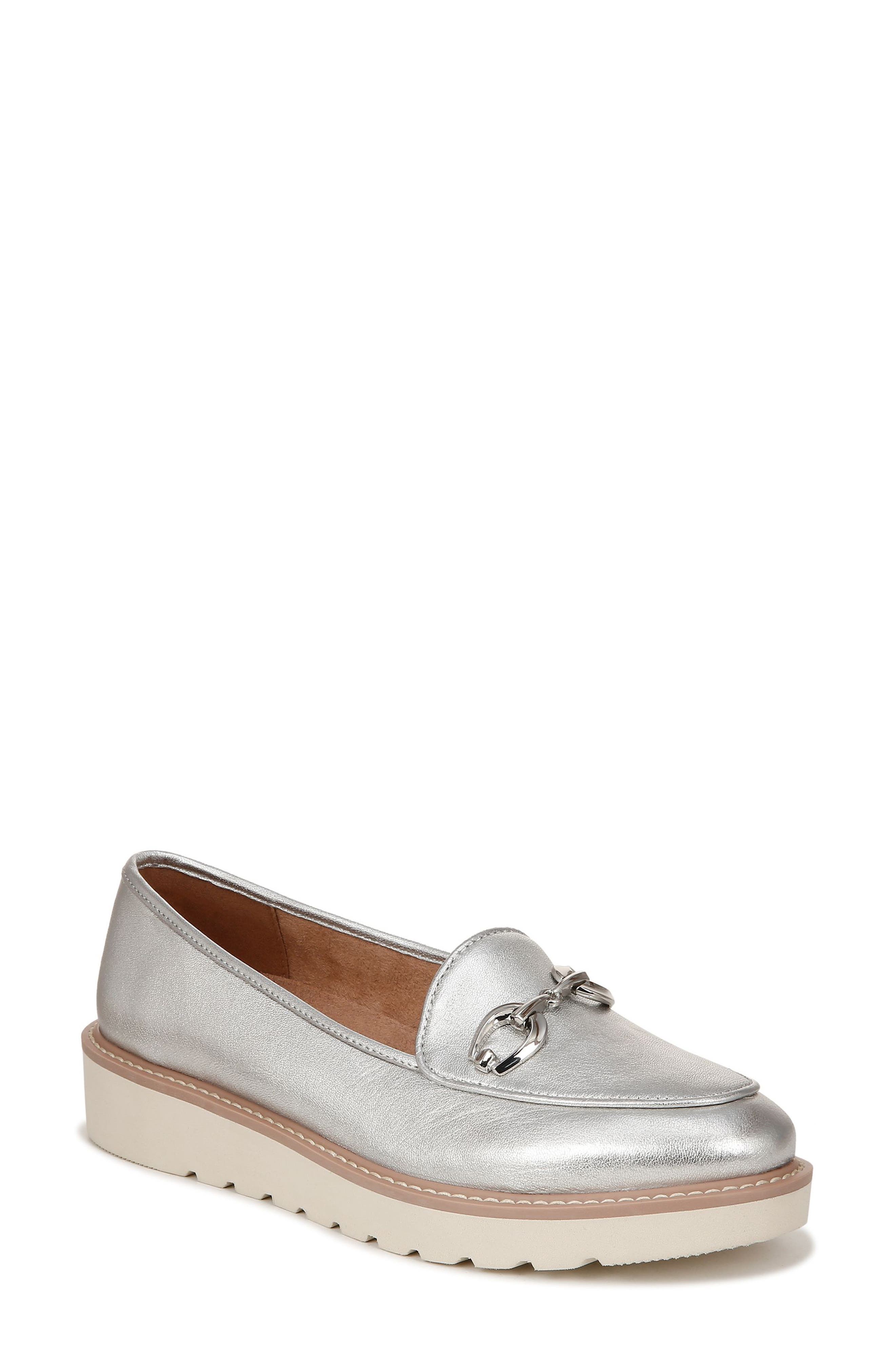 Naturalizer Adiline Bit Platform Loafer, Main, color, Silver Leather