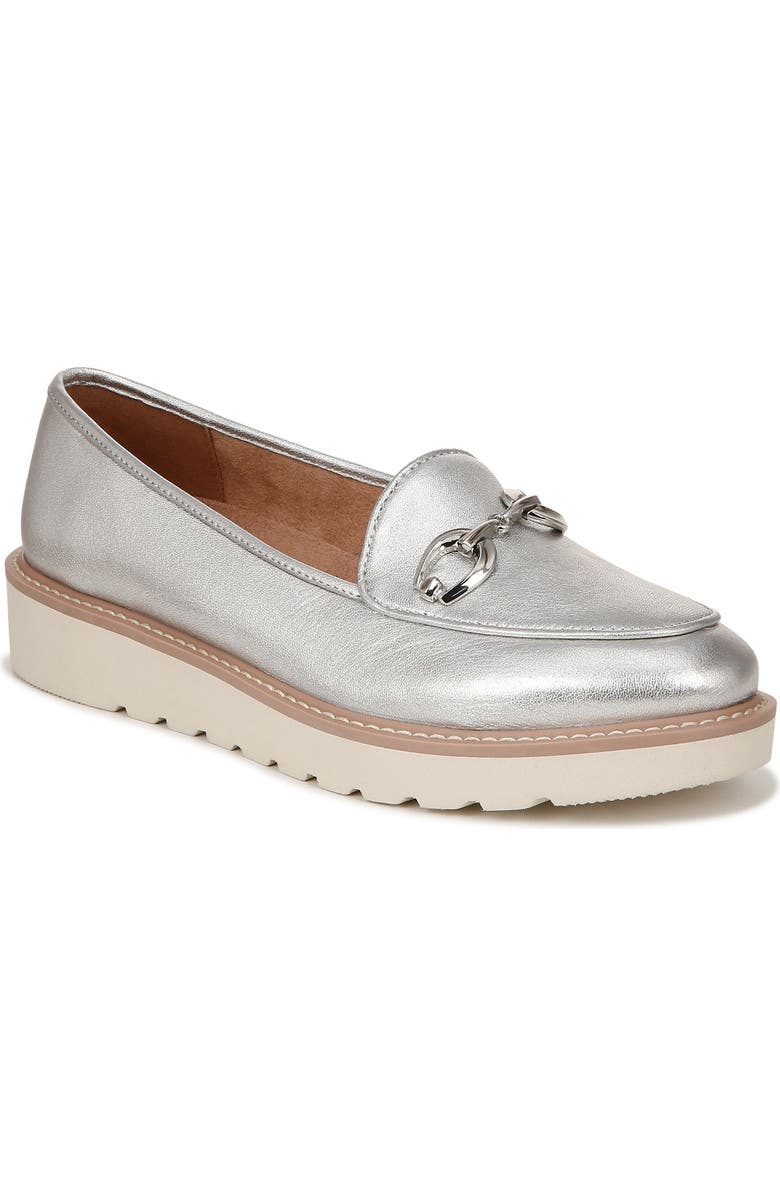 Naturalizer Adiline Bit Platform Loafer, Main, color, Silver Leather