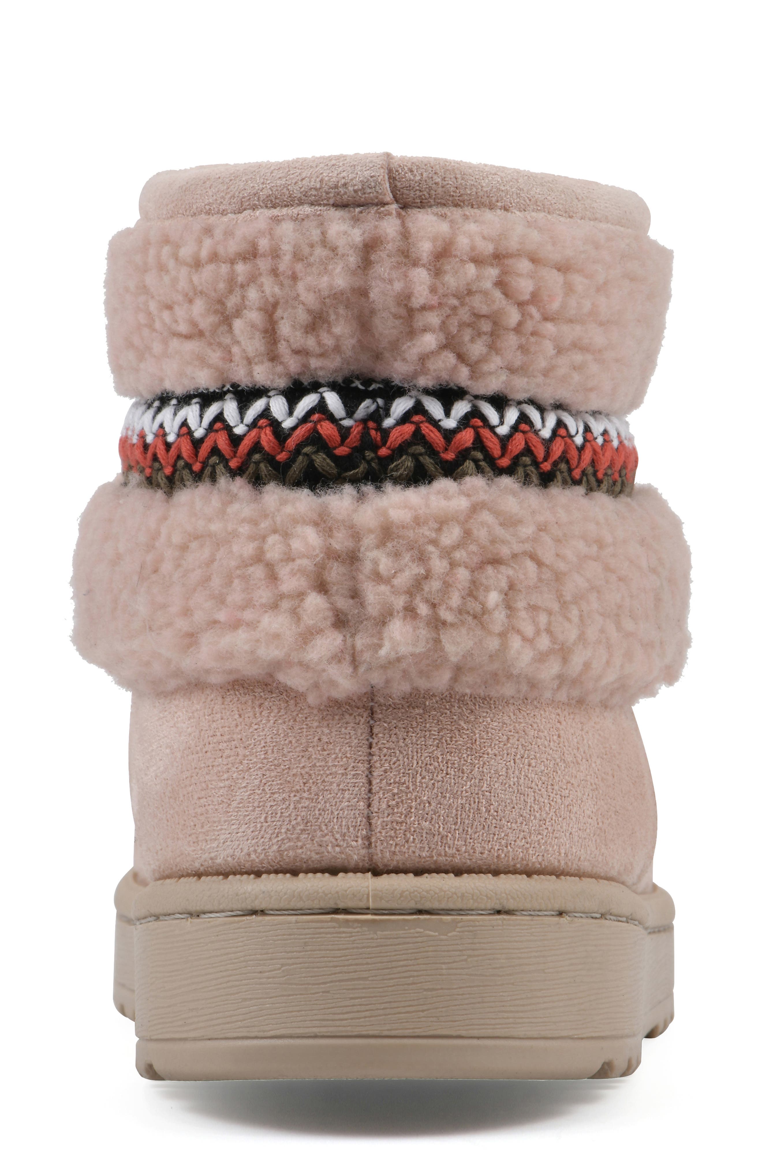 Icons Faux Shearling Trim Bootie, Alternate, color, BLUSH FABRIC