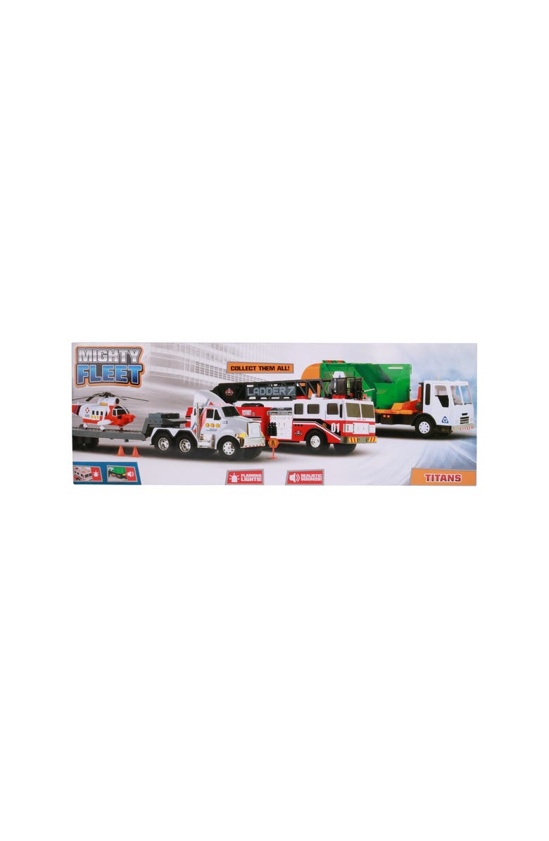Mighty Fleet Funrise Mighty Fleet Titans Flatbed Truck With Helicopter, Alternate, color, Multicolored