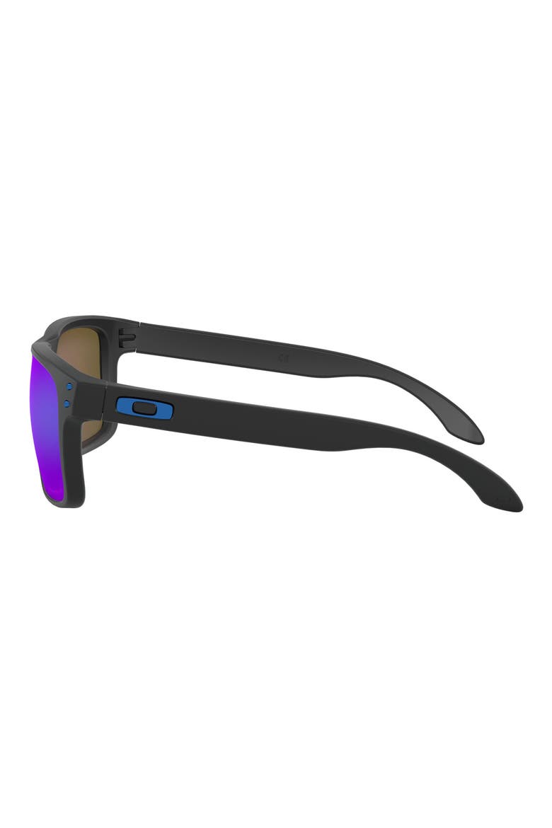 56mm Mirrored Prizm™ Polarized Keyhole Sunglasses, Alternate, color, RUBBER BLACK