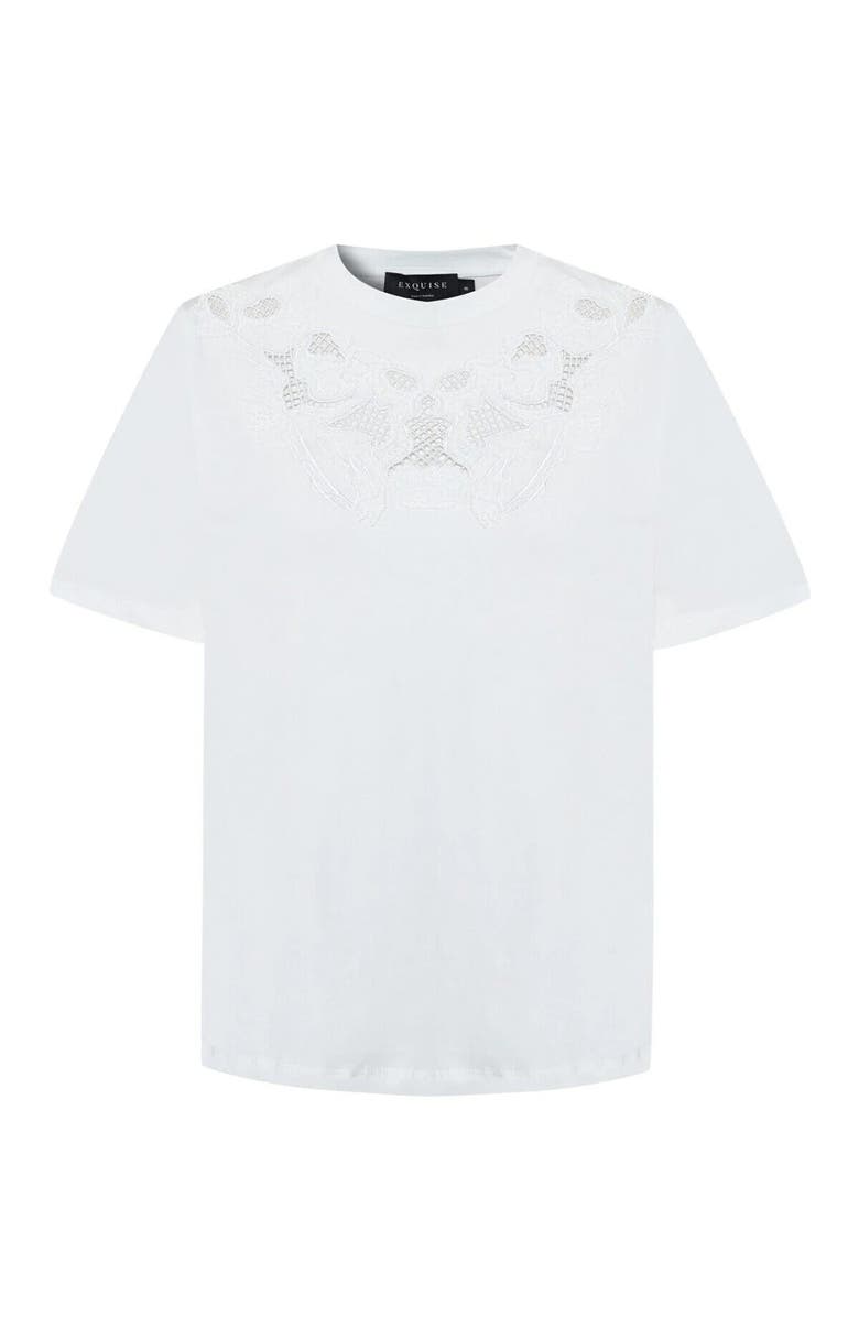 Exquise Teagan T-Shirt Embroidered, Alternate, color, White