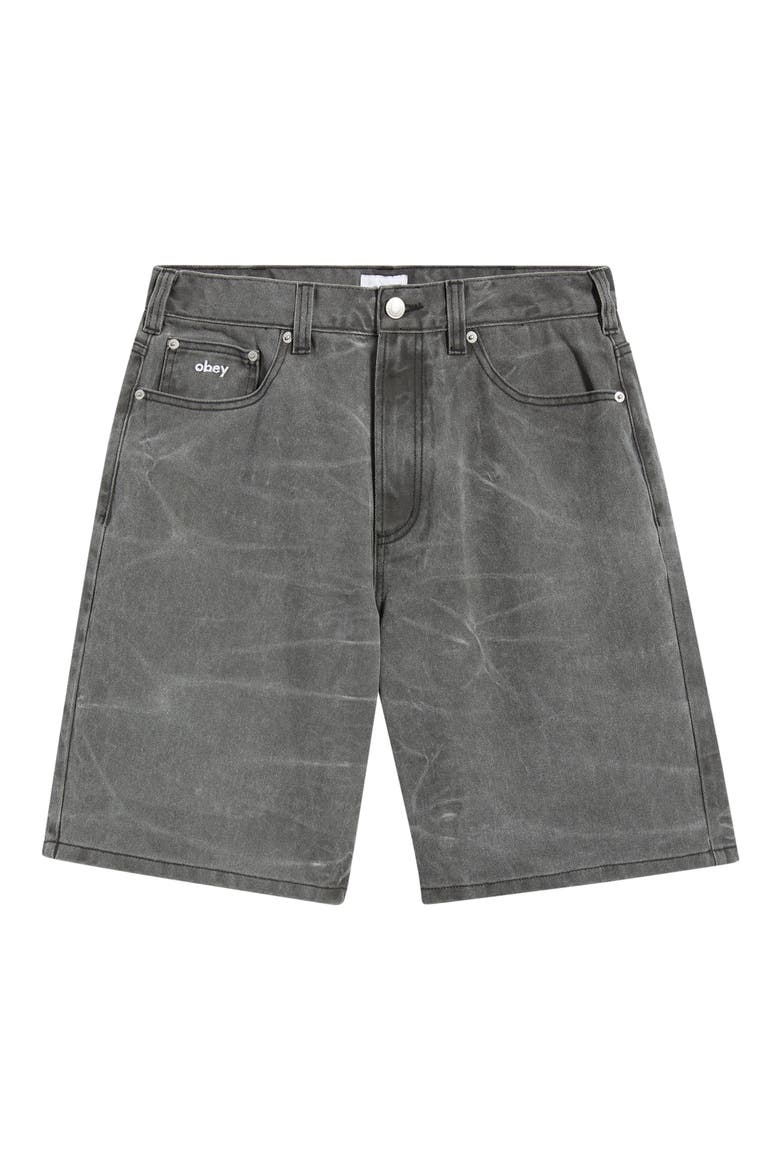 Bigwig Baggy Denim Shorts, Alternate, color, BLACK WRINKLE WASH