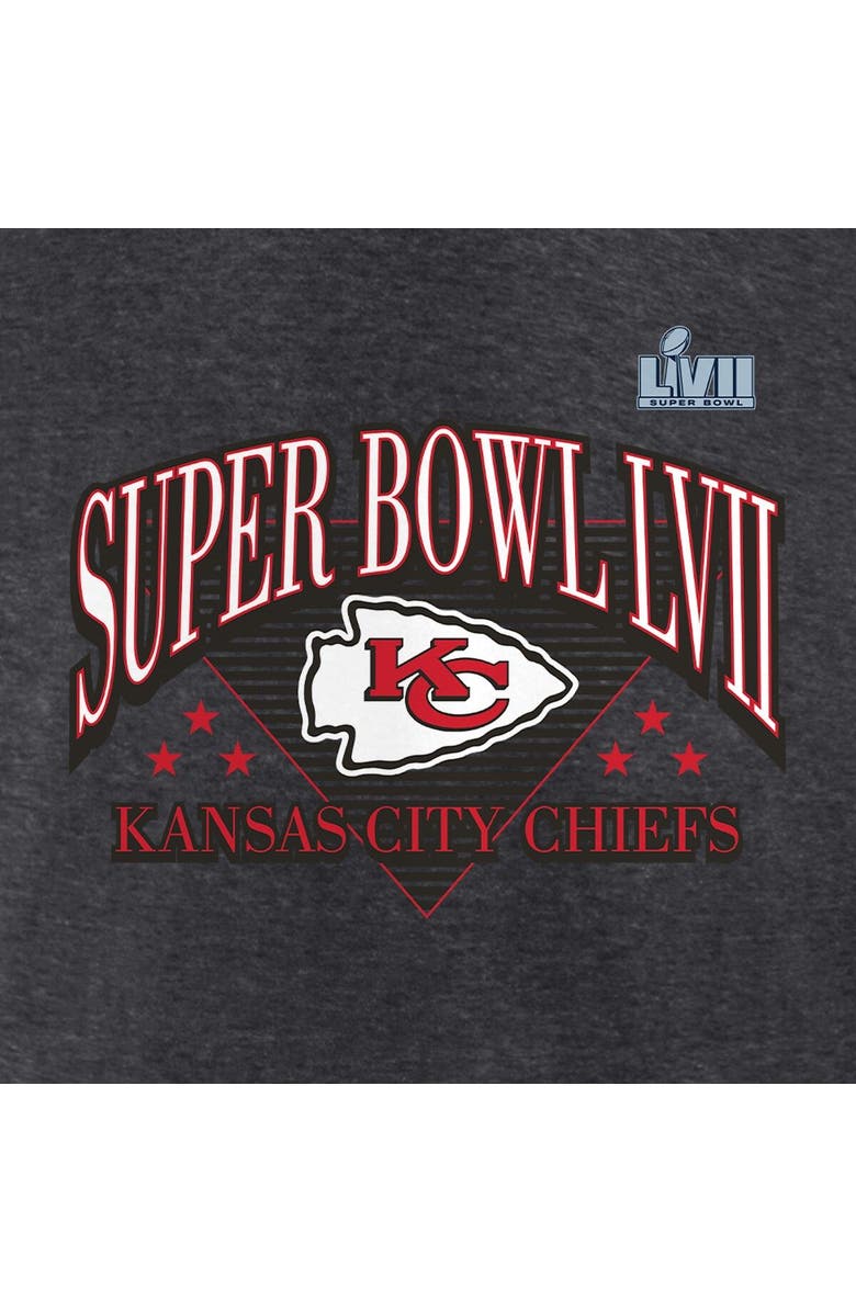 FANATICS Men's Fanatics Branded Heather Charcoal Kansas City Chiefs Super Bowl LVII Tri-Blend Triangle Strategy T-Shirt, Alternate, color, 