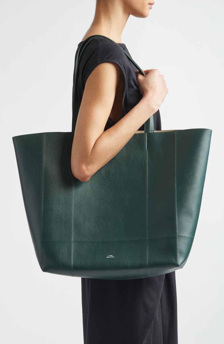 TOTEME Roam Leather Tote, Alternate, color, Dark Green