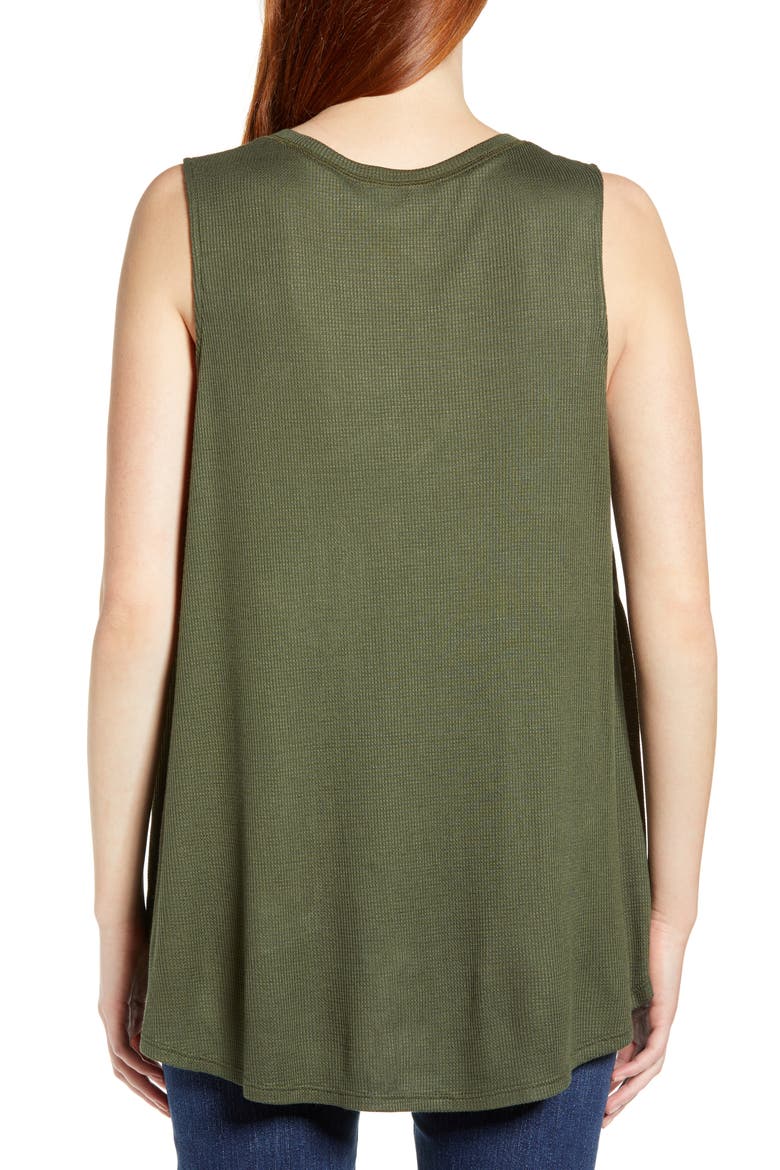 Waffle Weave Swing Tank, Alternate, color, OLIVE
