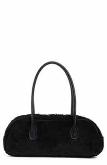 BCBG Angled Faux Fur Shoulder Bag