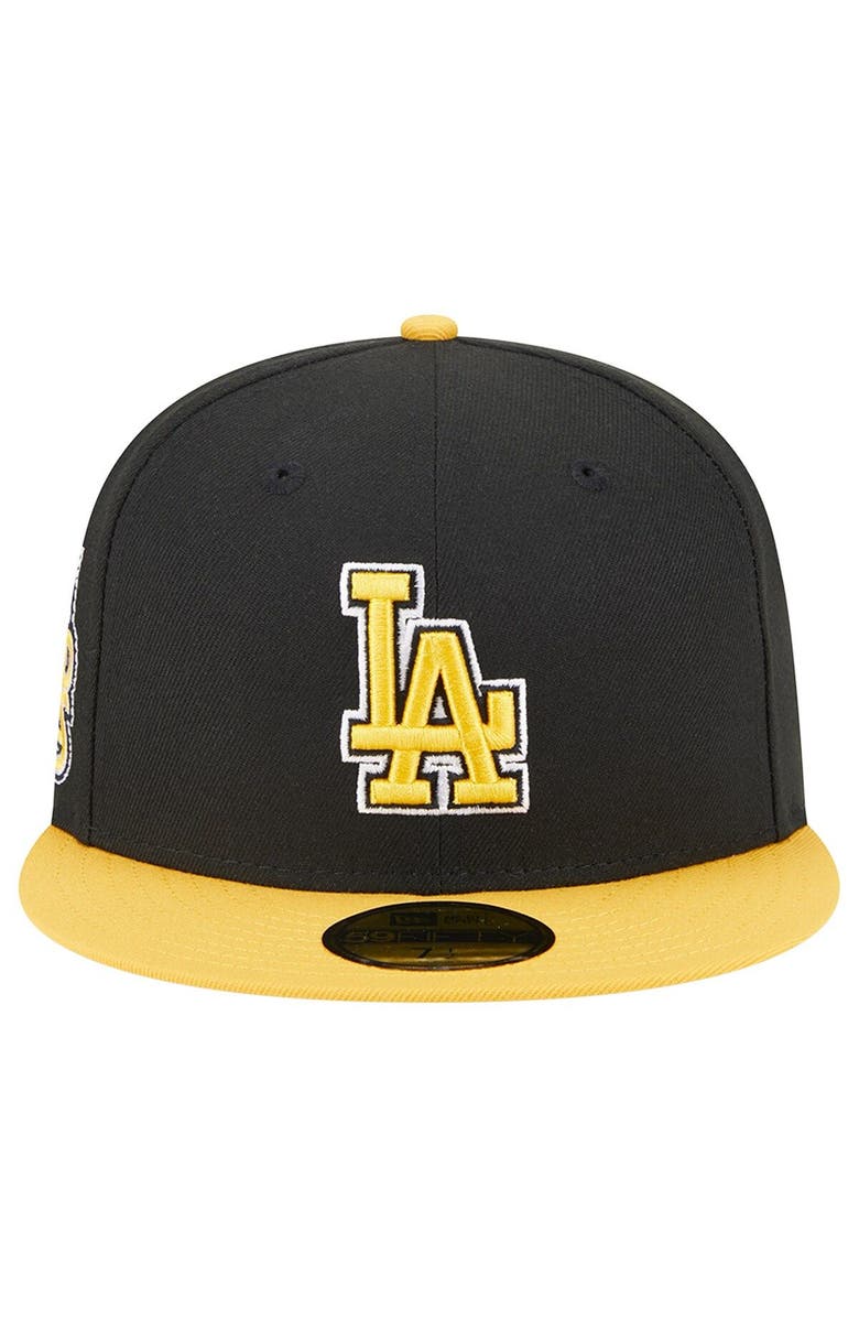 New Era Men's New Era Black/Gold Los Angeles Dodgers 59FIFTY Fitted Hat, Alternate, color, Black