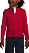 Lands' End School Uniform Boys Cotton Modal Zip Front Cardigan Sweater