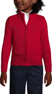 Lands' End School Uniform Boys Cotton Modal Zip Front Cardigan Sweater