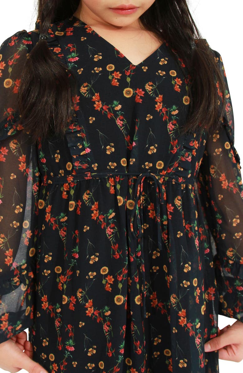 Belle & Bloom Girls Like You Floral Dress, Alternate, color, Navy