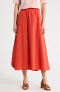 Eileen Fisher Curved Hem Organic Cotton Midi Skirt
