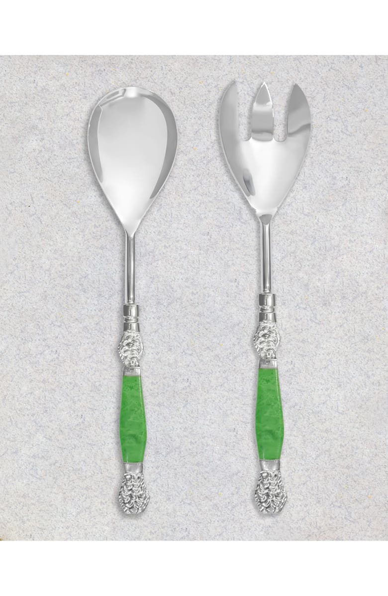 Tiramisu Vibrant Verde Stainless Steel Salad Servers, Alternate, color, Green