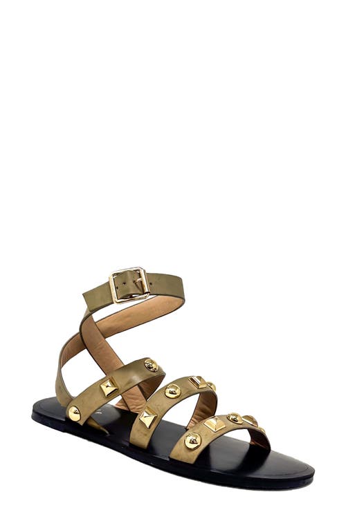Shushop Daphne Studded Gladiator Sandal In Animal Print