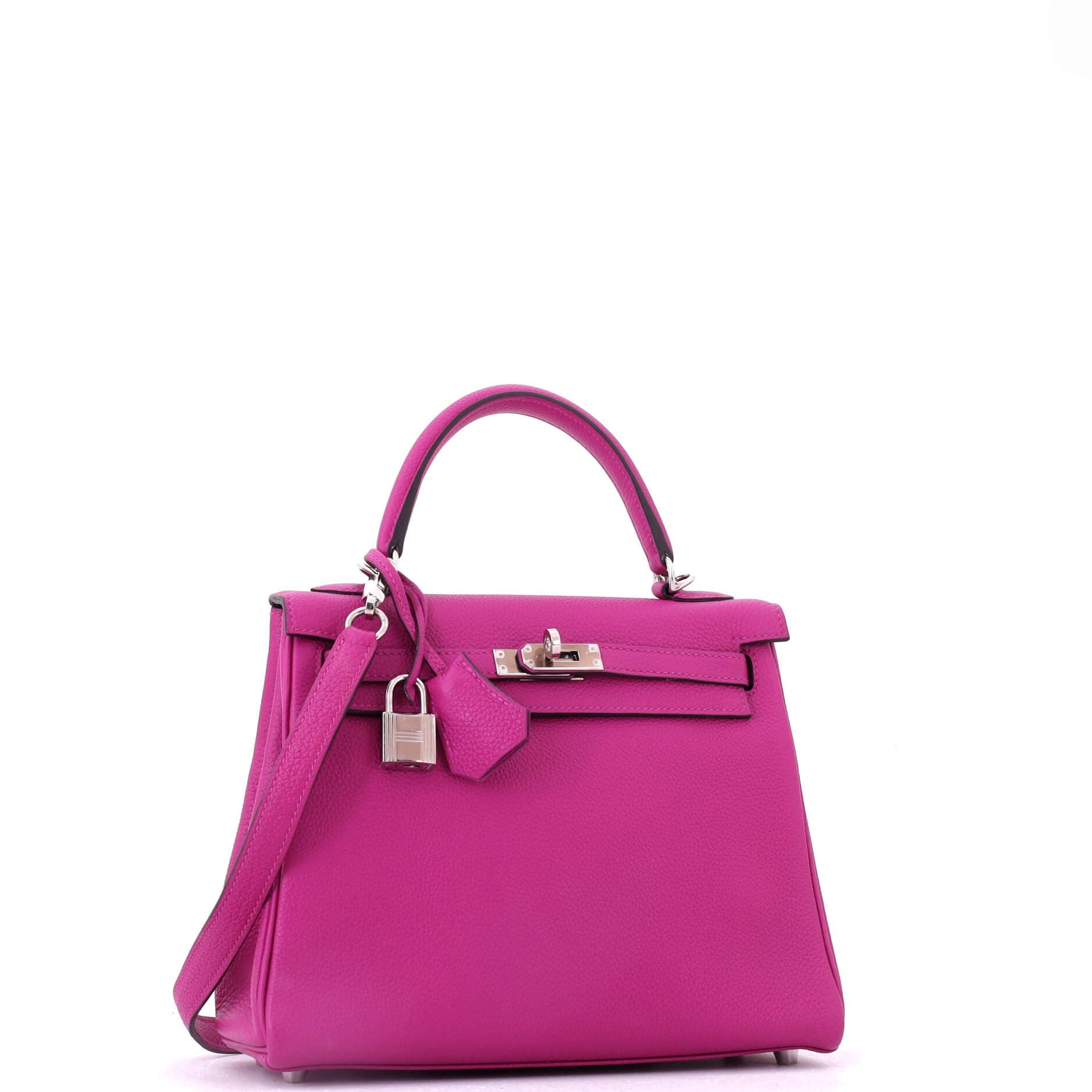 Pre-Owned Hermes Kelly Handbag Pink Togo with Palladium Hardware 25, Alternate, color, Rose Pourpre
