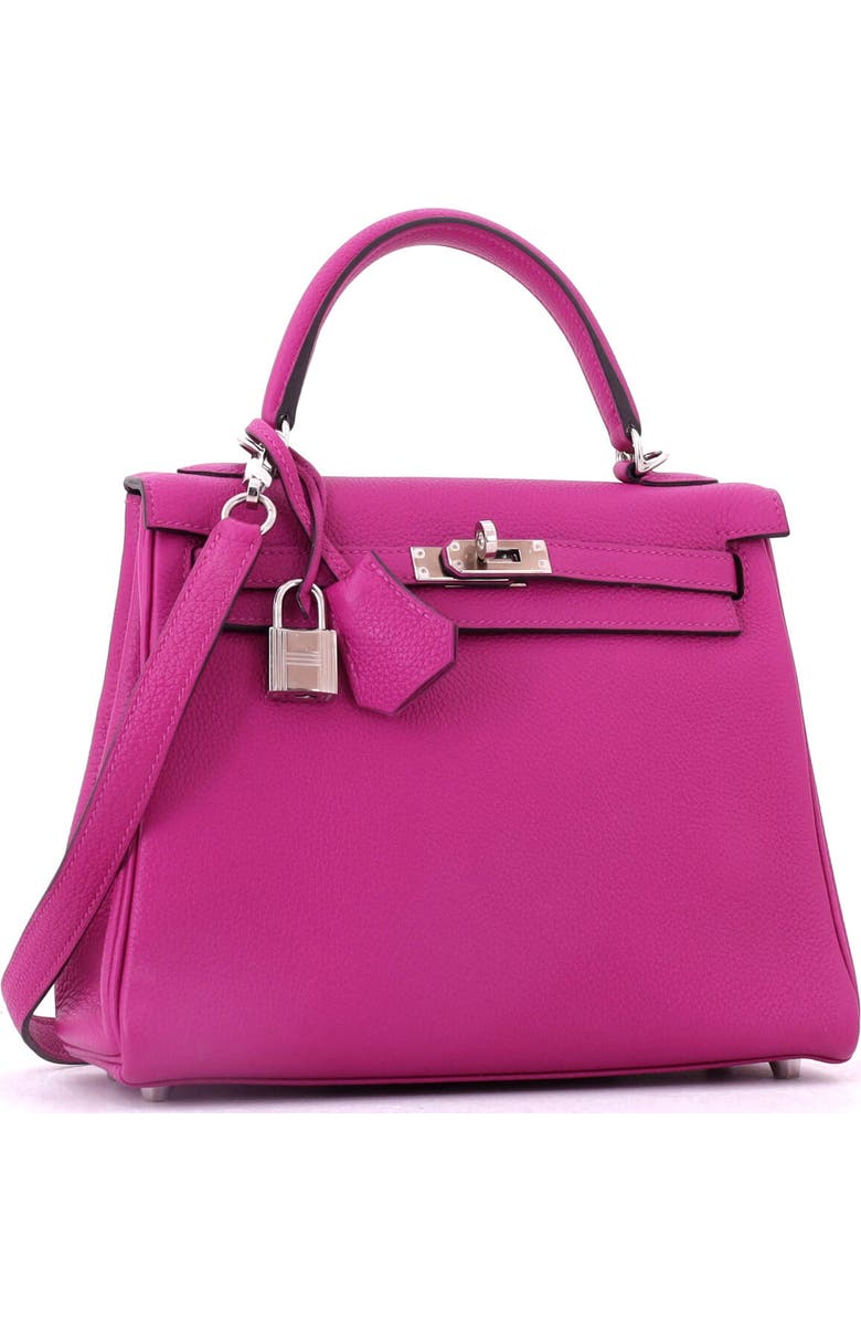 Pre-Owned Hermes Kelly Handbag Pink Togo with Palladium Hardware 25, Alternate, color, Rose Pourpre