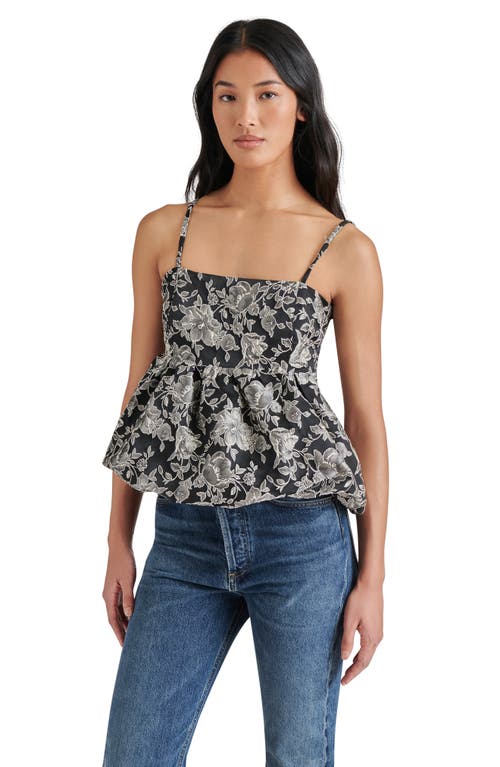 Steve Madden Women's Bodi Floral Brocade Peplum Top In Black
