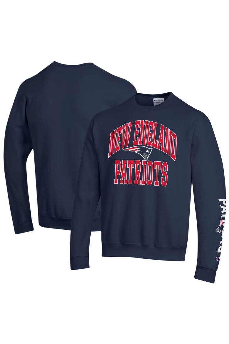Men's Champion  Navy New England Patriots Powerblend Fleece Sweatshirt, Main, color, Navy