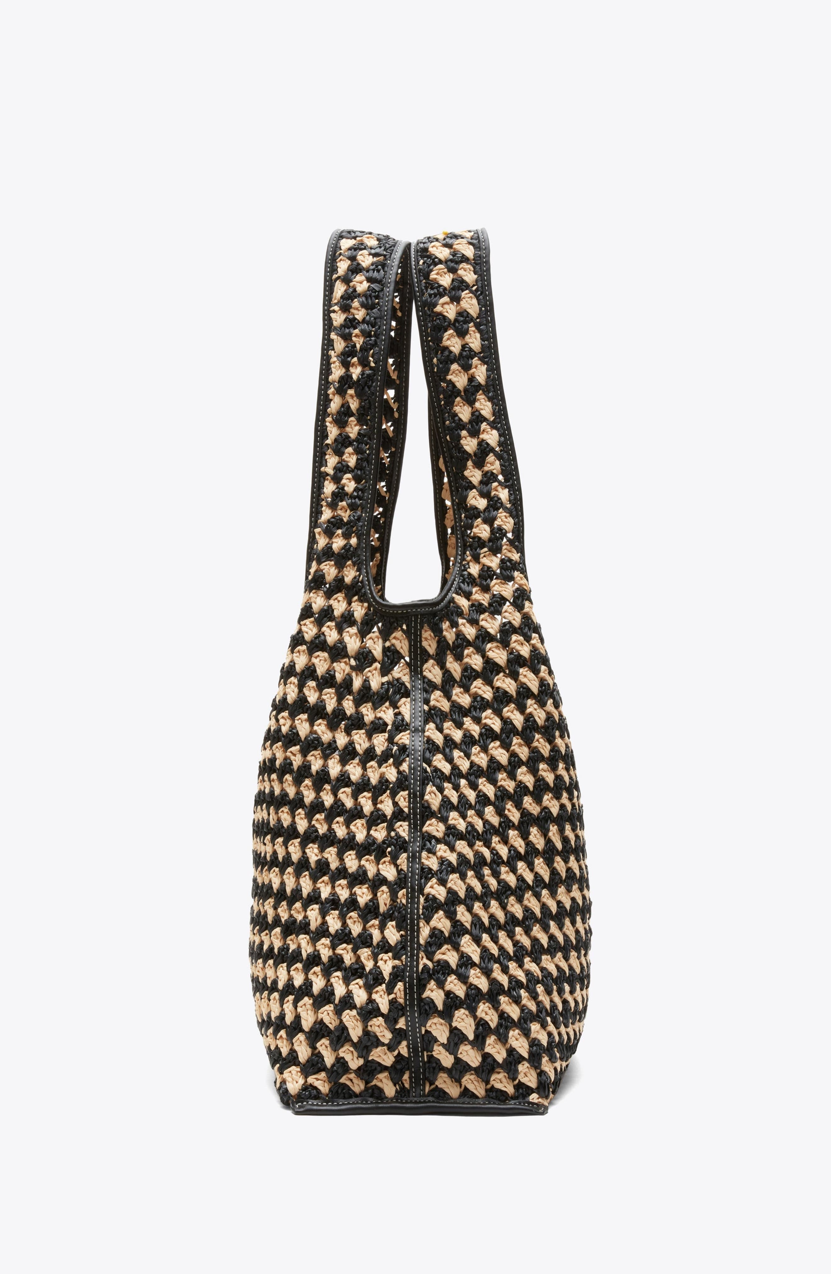 3.1 Phillip Lim Crochet Raffia Market Tote Bag, Alternate, color, Black-Buckwheat