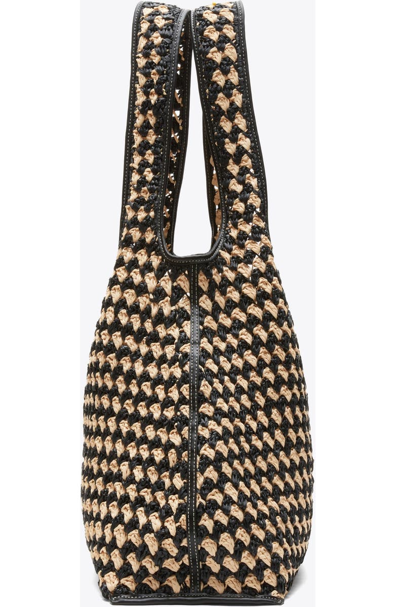 3.1 Phillip Lim Crochet Raffia Market Tote Bag, Alternate, color, Black-Buckwheat