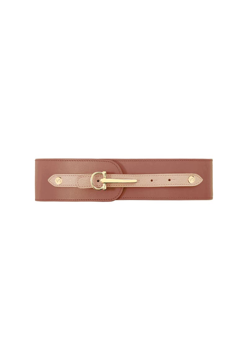 La Gracieuse Leather Belt, Main, color, Nude
