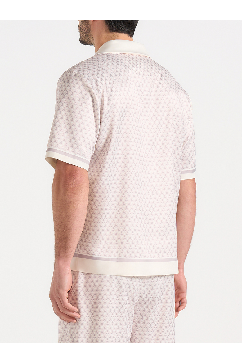 Idriss Eiffel Monogram Resort Shirt, Alternate, color, Cream