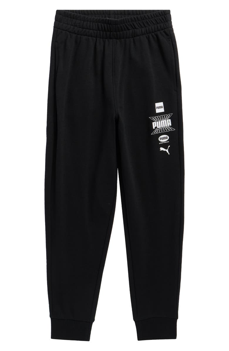 PUMA Kids' Tech Pack French Terry Joggers, Main, color, Black