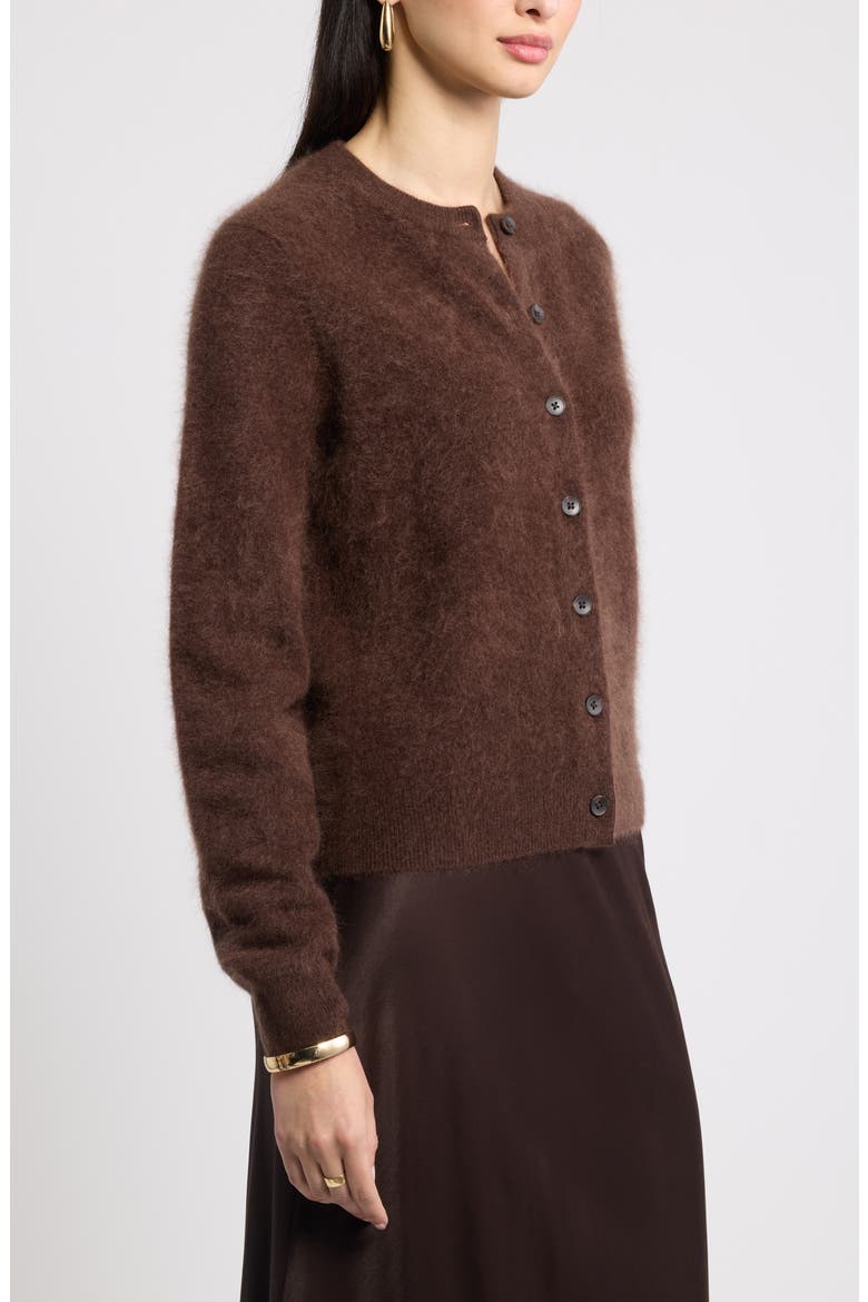 Brushed Cashmere Cardigan, Alternate, color, BROWN MOLE