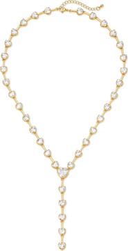 EYE CANDY LOS ANGELES Princess Cubic Zirconia Heart Lariat Necklace