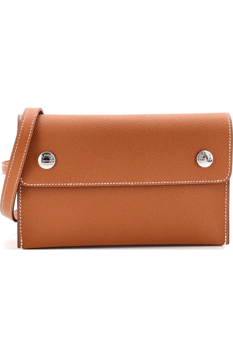 Pre-Owned Hermes Hermesnap Wallet Bag Epsom, Main, color, Gold