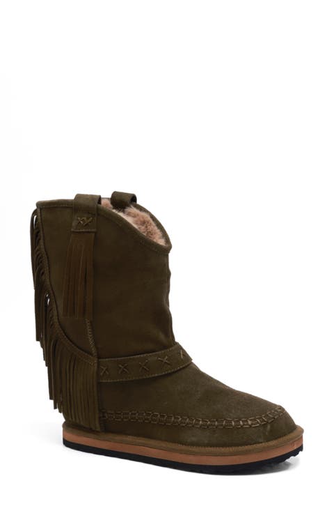Faye Fringe Faux Fur Boot (Women)