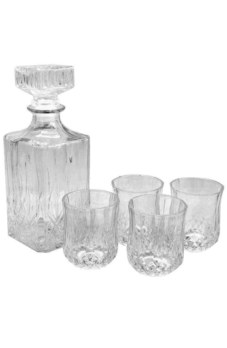 Gibson Home Jewelite 5 Piece Glass Decanter Set, Main, color, Clear