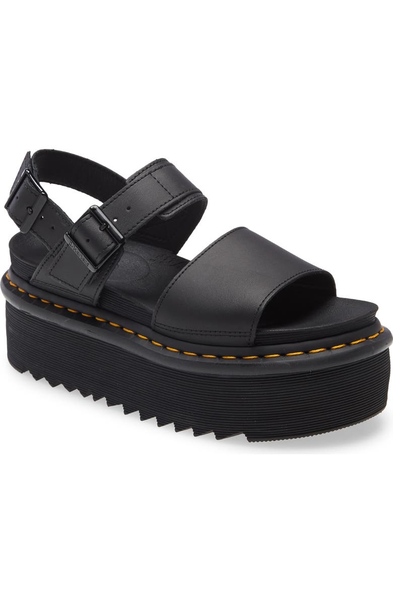 Dr. Martens Voss Quad Hydro Leather Platform Sandal, Main, color,