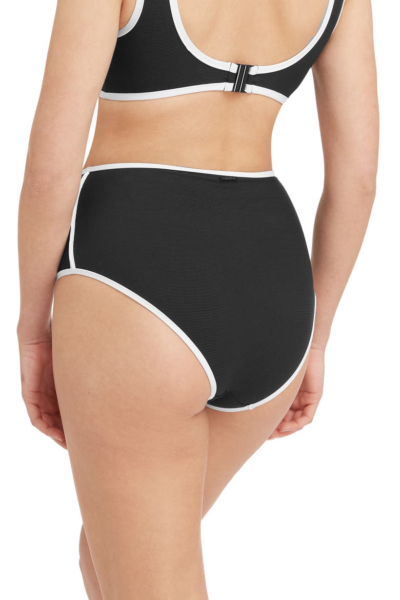High Waist Swim Bottoms, Alternate, color, BLACK
