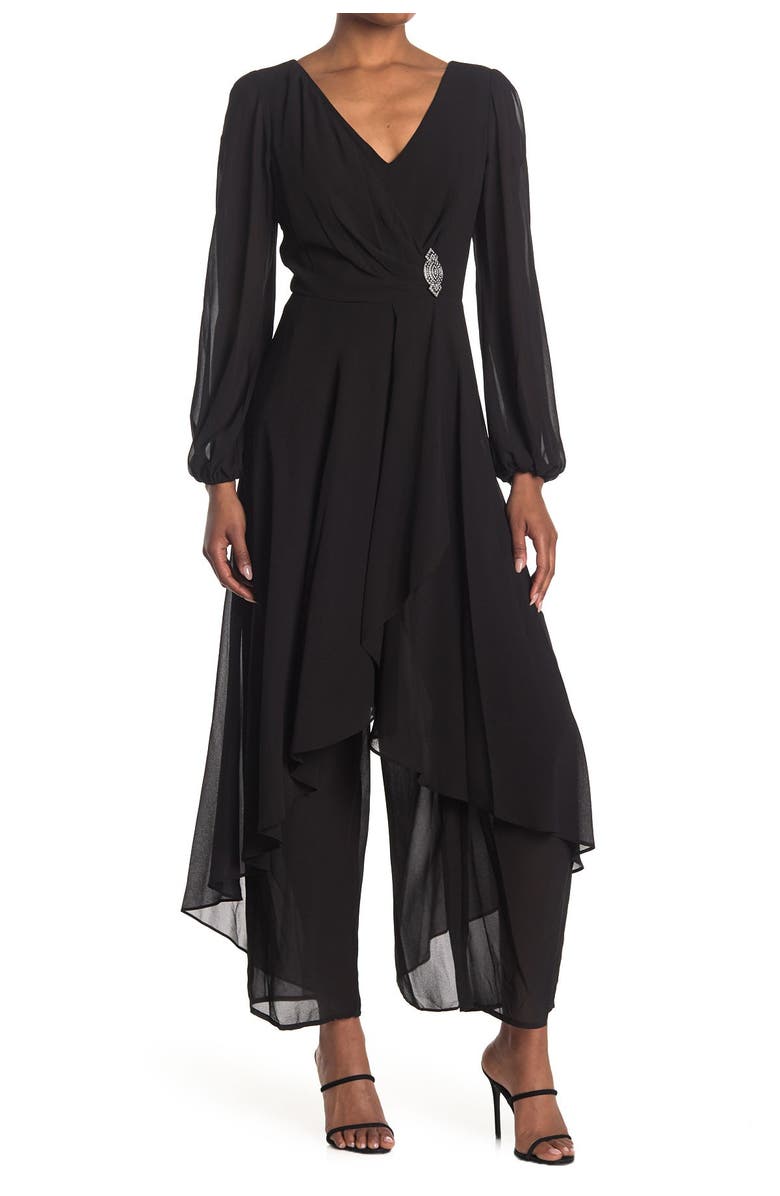 Marina Chiffon Overlay Jumpsuit Dress, Main, color, 