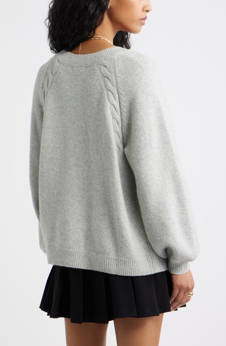 BP. Relaxed Everyday Cardigan, Alternate, color, Grey Soft Heather