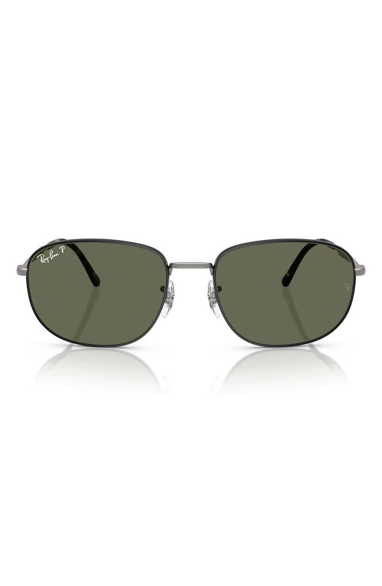 Ray-Ban 60mm Pillow Polarized Sunglasses, Main, color, Gunmetal