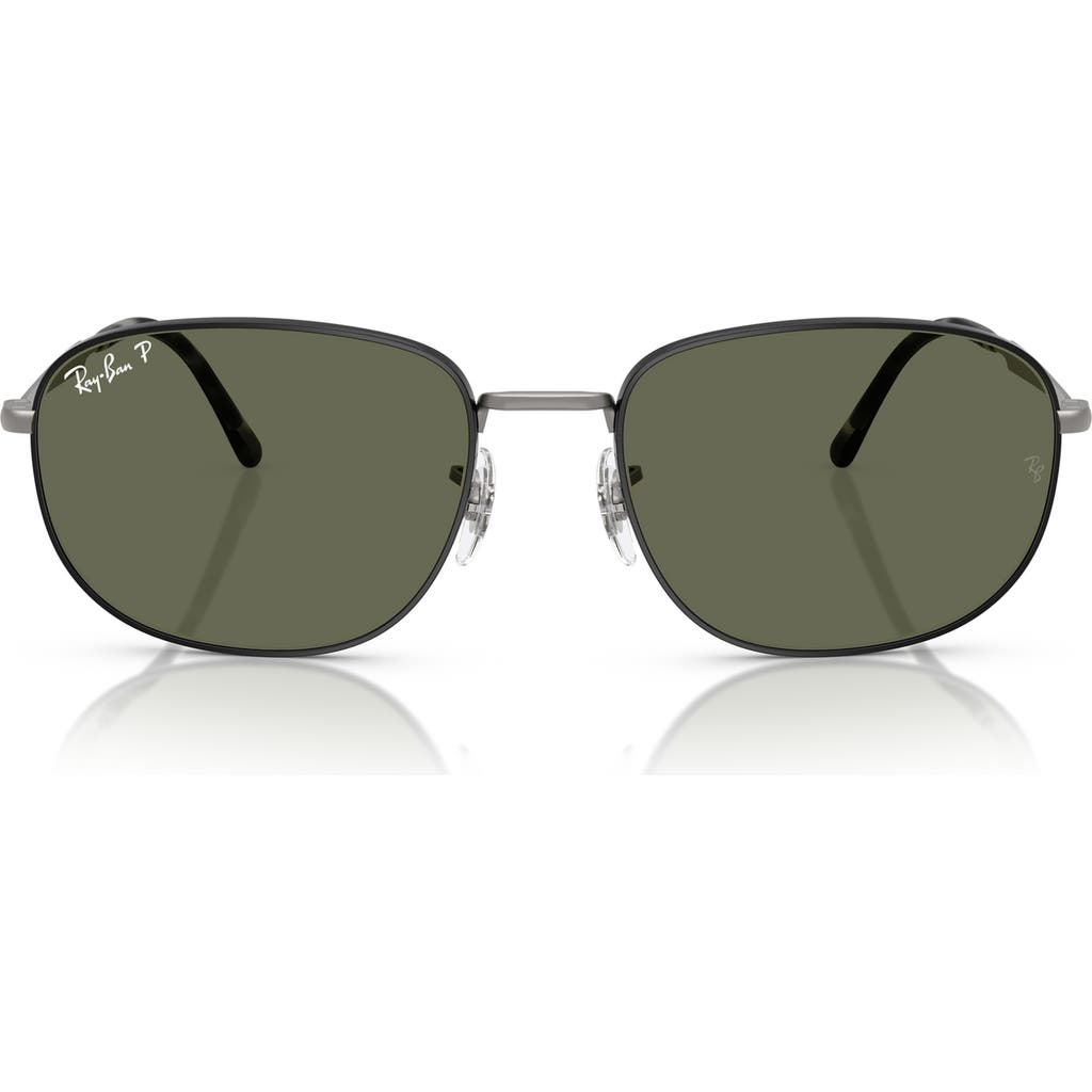 Ray Ban Ray-ban 60mm Pillow Polarized Sunglasses In Gunmetal